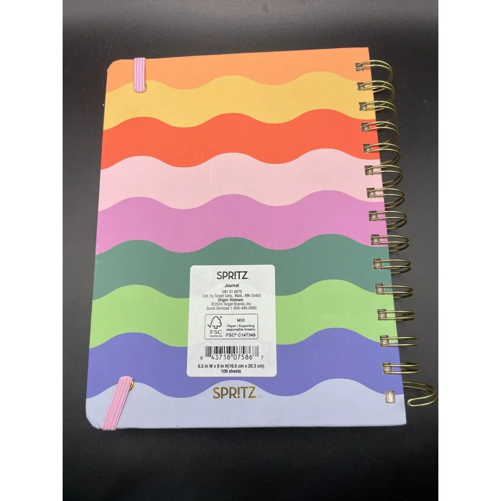 Spritz Guided Journal Rainbow Don't Stress Do Your Best Wellness Planner 8x6.5